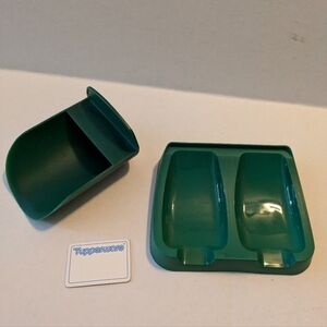 Tupperware Bundle with green scoop, magnet, and green spoon rest